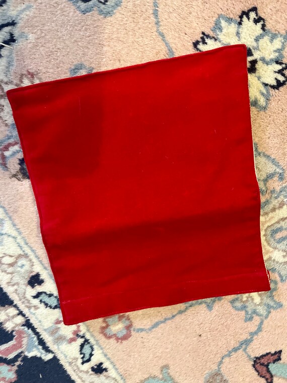 Vintage Red Velvet Envelope Evening Bag - image 4