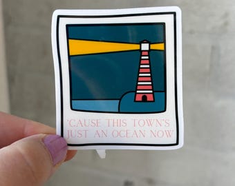Ocean lighthouse song lyric vinyl sticker
