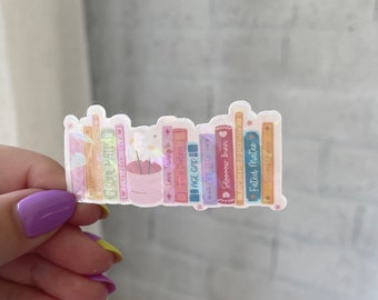 Romance Novel Bookshelf Sticker: Waterproof Kindle Decal