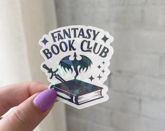 Holographic Fantasy Book Club Sticker: Dragon Kindle Reader