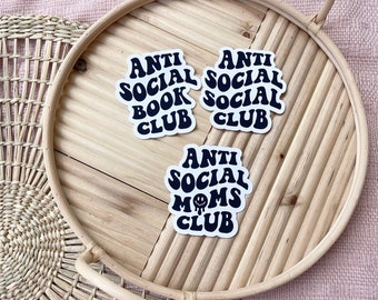 Anti Social Club Vinyl Sticker: Bookish Kindle Laptop Decal