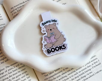 bear reading cartoon magnetic bookmark page keeper