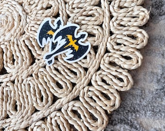 Black and Gold Dragon Glitter Sticker - Fourth Wing Inspired