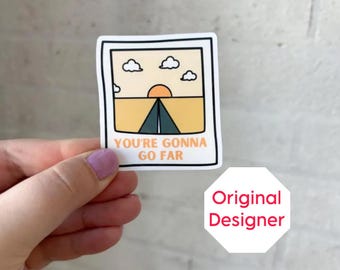 gonna go far Polaroid sunset vinyl laminated sticker