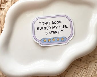 5 star book review laminated vinyl sticker for kindle decor