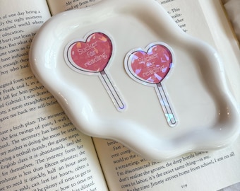 Sucker for reading lollipop glitter vinyl sticker
