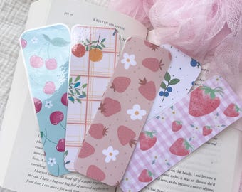 Laminated Fruit & Floral Bookmark, Planner Accessory