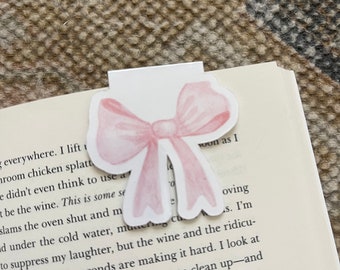 Pink coquette bow magnetic bookmark, planner bookmark, bookish accessories, book lover gifts