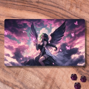 MTG Playmat, Dark Angel Themed TCG Playmat, Unofficial MTG Playmat, Trading Card Game Accessories, Gifts for Gamers