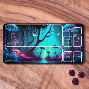 MTG Playmat Blu, MTG Playmat con Zone, Tappetino da Gioco in Neoprene, MTG Playmat Commander, Regali per Giocatori