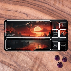 MTG Playmat With Zones, Vampire Themed MTG Playmat with Zones, Card Playmat, MTG Accessories, Neoprene Gaming Mat, Gifts for Gamers