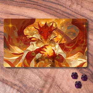 Tapis de jeu MTG dragon, tapis de jeu JCC sur le thème sorcier, tapis de jeu MTG non officiel, accessoires de jeux de cartes à collectionner, cadeaux pour les joueurs