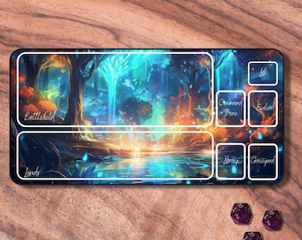 MTG Playmat with Zones, TCG Playmat, Card Play Mat, Neoprene Gaming Mat, MTG Playmat Commander, Gifts for Gamers