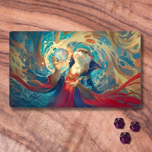 Tapis de jeu MTG, tapis de jeu TCG sur le thème loutre sorcier, tapis de jeu MTG non officiel, accessoires de jeux de cartes à collectionner, cadeaux pour les joueurs