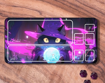MTG Playmat Cat, MTG Playmat med zoner, Rosa samlarkortsmatta, MTG-tillbehör, Presenter för spelare