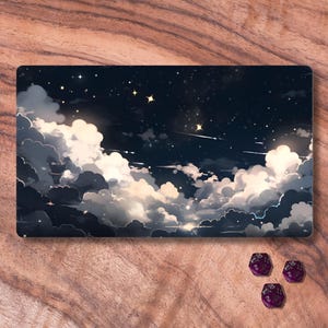 Tappetino da gioco MTG Anime, tappetino da gioco MTG a tema cielo notturno, tappetino da gioco TCG estetico in bianco e nero, regali per giocatori