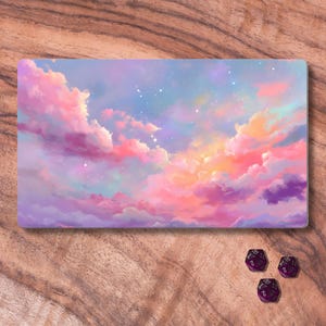 Tapete de juego MTG Anime, Tapete de juego MTG Cielo Pastel, Tapete de juego de cartas coleccionables Cielo Rosa, Accesorios MTG, Regalos acogedores para gamers