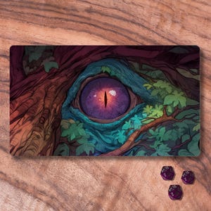 Tapete de jogo MTG, tapete de jogo MTG com tema de mau-olhado disponível com ou sem zonas, tapete de jogo Monster Eye TCG, presentes para jogadores