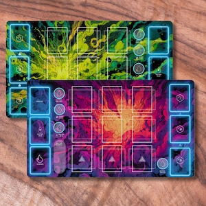 Playmat Compatible with Radlands, Unofficial Radlands Mat Bundle, Board Game Upgrade, Board Game Lover Gifts, 2 Player Mat Set