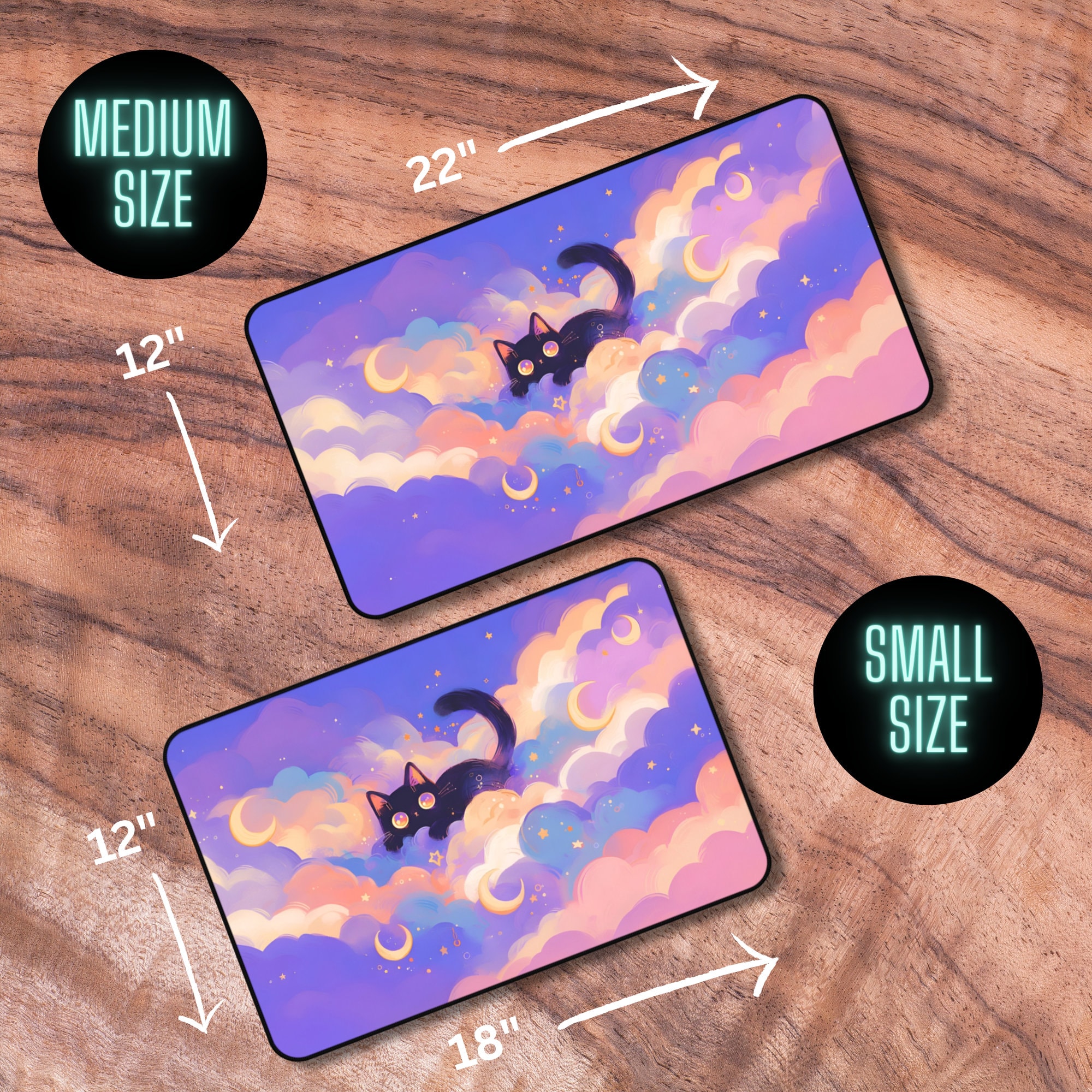 MTG Playmat Cat, Cute Purple TCG Playmat, MTG Playmat With