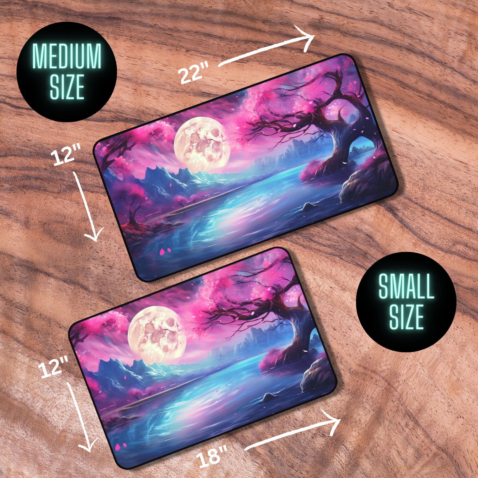 Pink TRE,DE - Brettspiel MTG Spielmatten+Kostenlose wasserdichte Tasche,TCG Card Game Table Mat Größe 60X35CM, Mouse Pad kompatibel mit Digimon MTG TCG CCG RPG