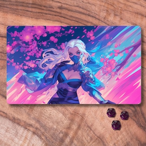 Tapis de jeu MTG, tapis de jeu MTG anime, tapis de jeu de jeu de cartes à collectionner sur le thème ninja, accessoires MTG, accessoires de jeux de cartes à collectionner, cadeaux pour gamers