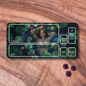 Tapis de jeu MTG avec zones, tapis de jeu TCG sur le thème de la beauté du lotus, tapis de jeu MTG non officiel, accessoires de jeux de cartes à collectionner, tapis de jeu de cartes sur le thème de l'anime