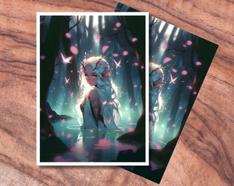 MTG Sleeves, TCG Card Sleeve Protector, Elf Themed Card Sleeve, Trading Card Sleeves, Gifts for Gamers