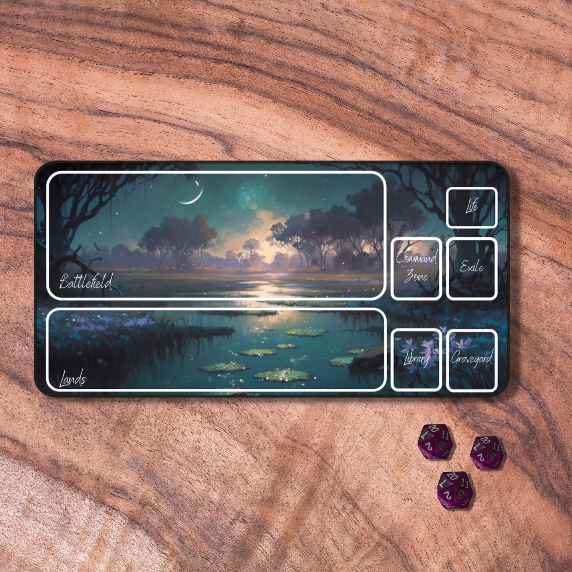 MTG Playmat With Zones Swamp Themed MTG Play Mat Fantasy Etsy Australia