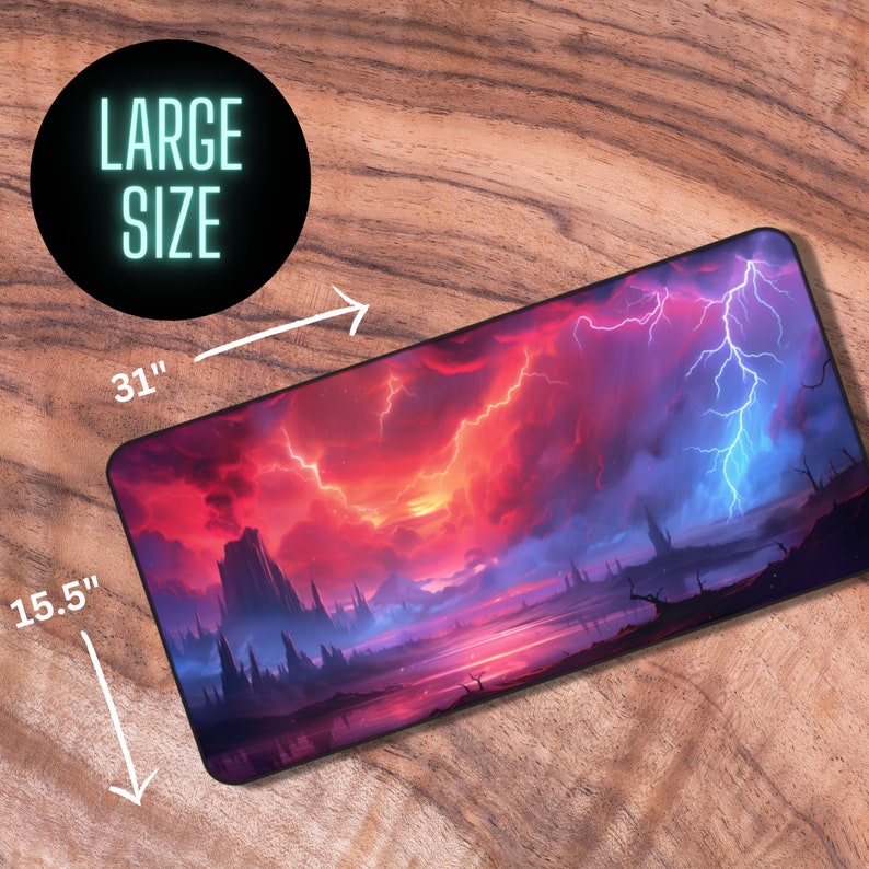 MTG Playmat With Zones Red and Blue MTG Play Mat Trading Etsy