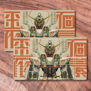 TCG Playmat compatible with Gundam Card Game, Unofficial Gundam Playmat, Newspaper Mecha Themed TCG Playmat, TCG Accessories