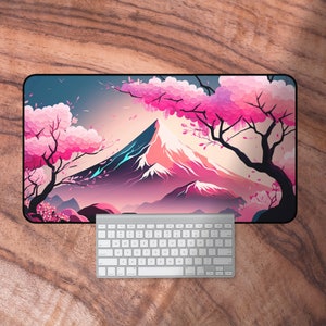 Roze Japanse bureaumat, schattige roze muismat, Sakura-bureaumat, kawaii-cadeaus voor haar