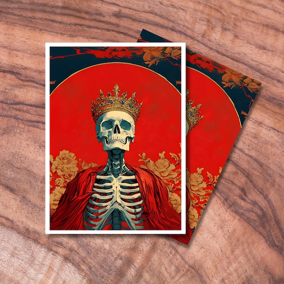 MTG Card Sleeves, TCG Card Sleeve Protector, Skeleton Monarch themed Themed Card Sleeve, Trading Card Sleeves, Gifts for Gamers