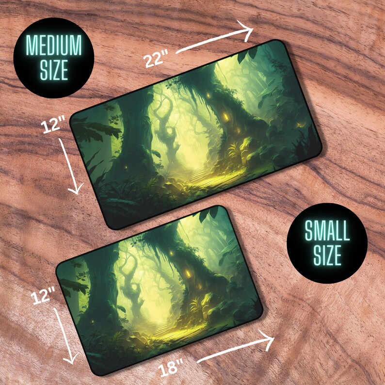 MTG Playmat With Zones Jungle Themed Mouse Pad Neoprene Etsy