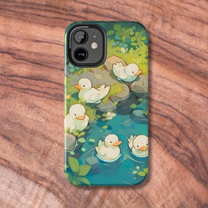 Coque de portable robuste sur le thème du canard, coque de portable amusante, jolie coque rigide pour iPhone ou Samsung, accessoire de téléphone unique