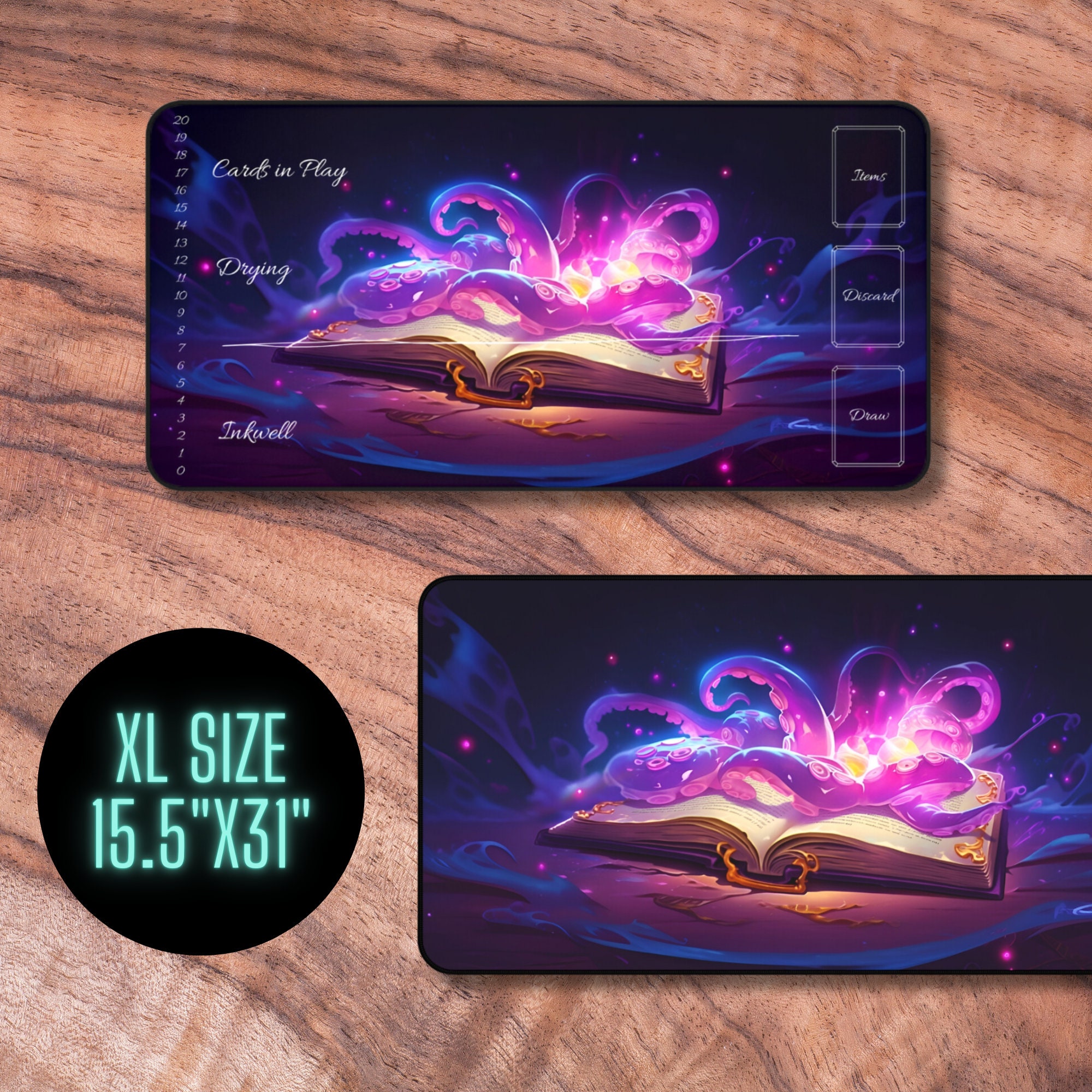 Tappeto Da Gioco Wizcraft Per Lorcana – 'Under The Sea'. Superficie In Tessuto Liscio, Base Antiscivolo, Bordi Anti-sfilacciatura. Lavabile. Accessorio Ufficioso Per TCG.