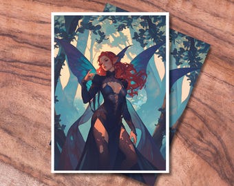 faerie card sleeves 100ct Textured Matte TCG Artwork is hand Fantasy North - Yuma Velric