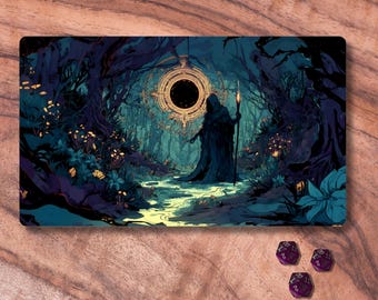 MTG-speelmat, TCG-speelmat Black Hole, Forest Druid Card Game Playmat, kaartspeelmat, MTG-accessoires, cadeaus voor gamers