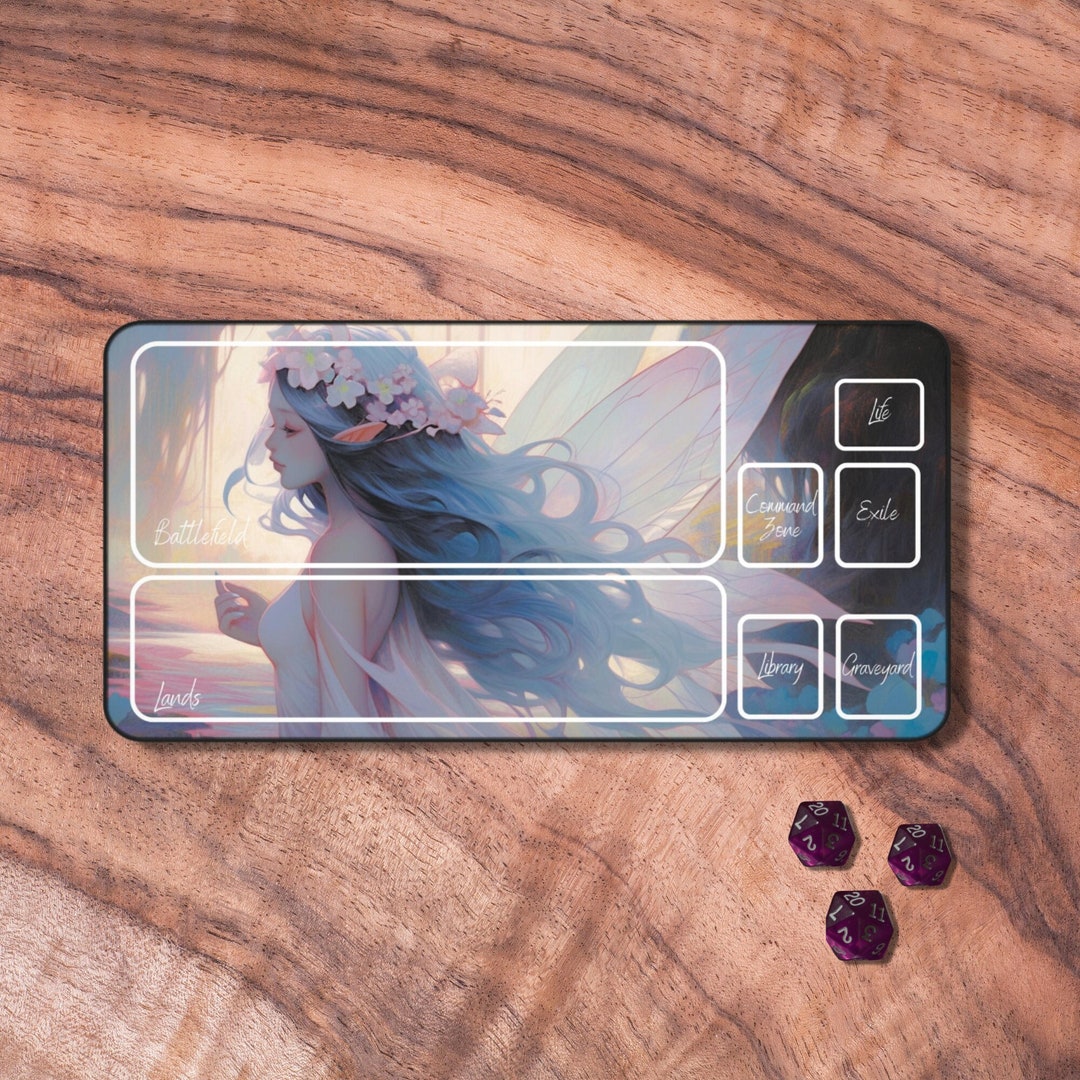 MTG Playmat Pink, MTG Playmat With Zones, Trading Card Game Play Mat