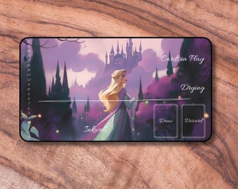 Lorcana Playmat Sleeping Beauty, Briar Rose Themed Card Playmat, Unofficial Lorcana Playmat, Gifts for Gamers