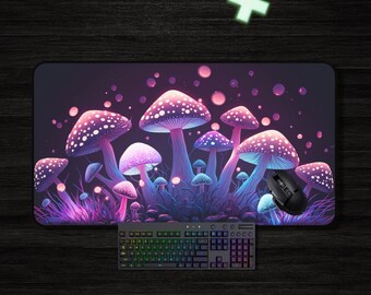 Fantasy Mushroom Gaming Desk Mat, Nature Themed Large Mouse Pad, Keyboard Mat, Gift For Gamers, Deskmat XL