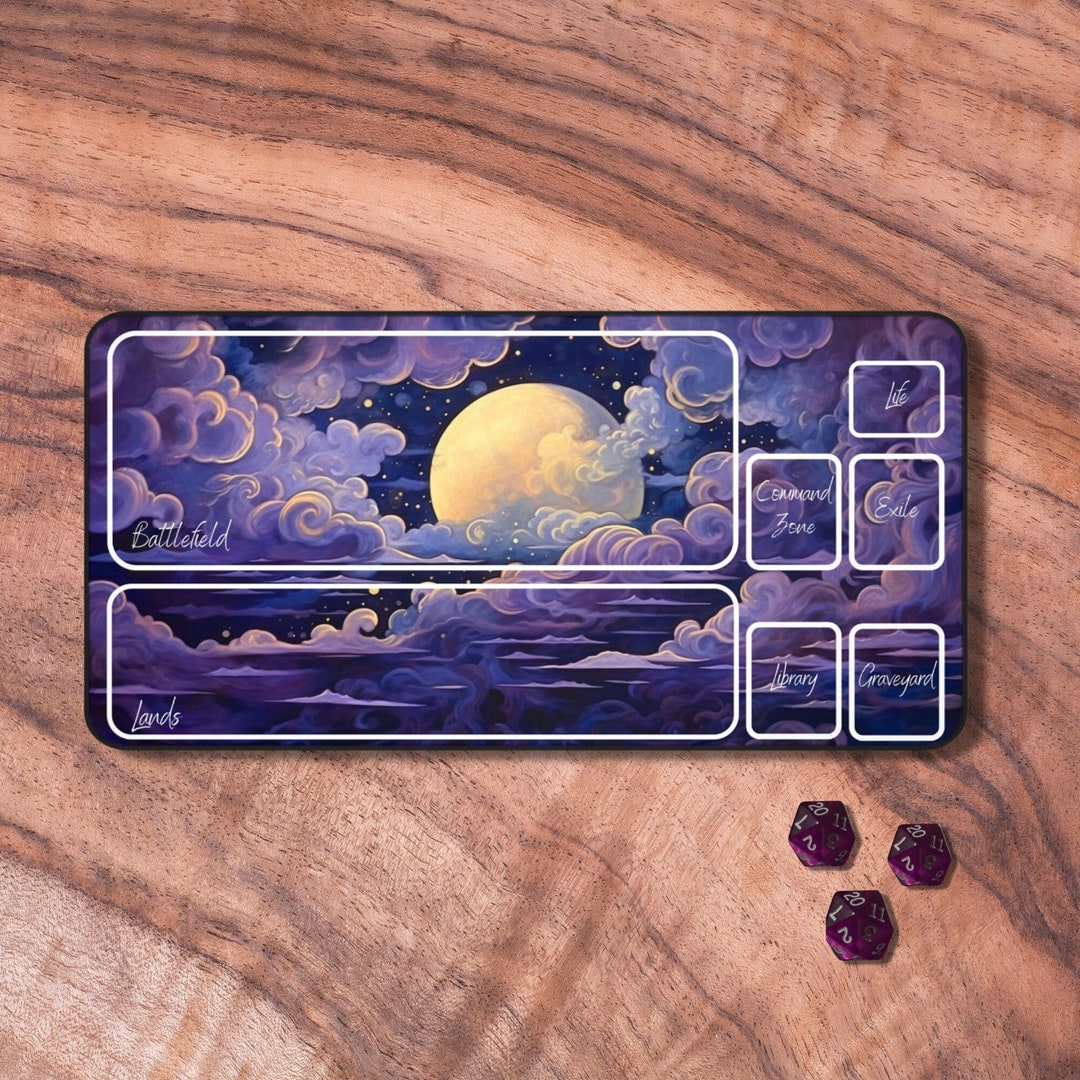 MTG Playmat Purple, Lunar MTG Play Mat, Card Playmat, Gifts for Gamers