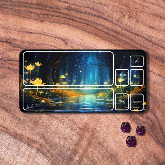 MTGプレイマット ブルー、エンチャンテッド・スワンプ MTGプレイマット