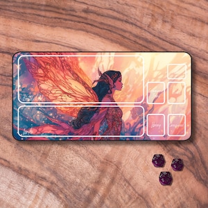 Tapis de jeu MTG avec zones, tapis de jeu TCG sur le thème des fées pastel, tapis de jeu MTG non officiel, accessoires de jeux de cartes à collectionner, cadeaux pour les joueurs