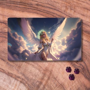 Ange de tapis de jeu MTG, tapis de jeu TCG sur le thème de l'anime angélique, tapis de jeu MTG non officiel, accessoires de jeux de cartes à collectionner, cadeaux pour les joueurs