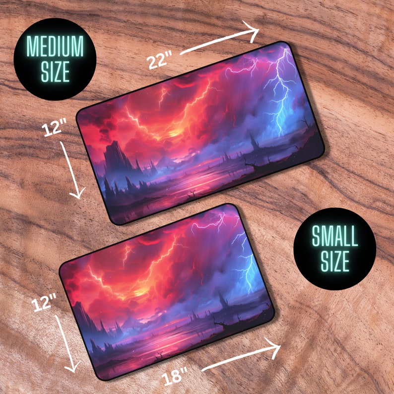 MTG Playmat With Zones Red and Blue MTG Play Mat Trading Etsy