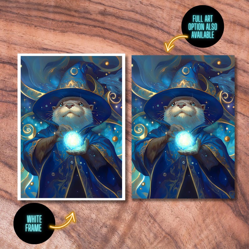 MTG Sleeves, TCG Card Sleeve Protector, Otter Wizard Themed Themed Card