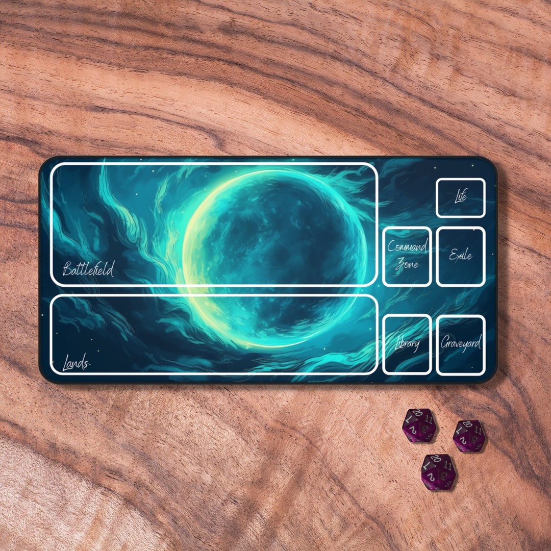 MTG Playmat With Zones TCG Playmat Card Playmat Blue Lunar Etsy Canada