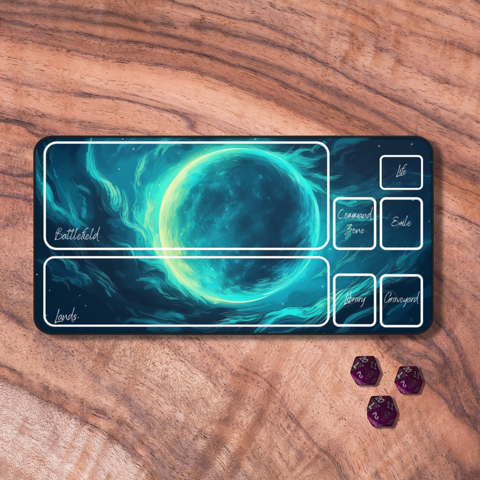 MTG Playmat With Zones TCG Playmat Card Playmat Blue Lunar Etsy Canada