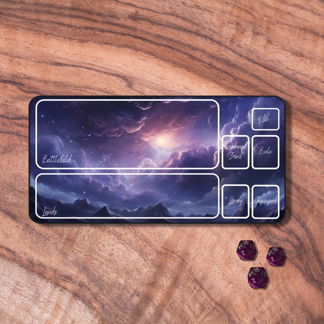MTG Playmat Purple MTG Play Mat With Zones Trading Card Game Etsy
